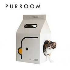 【PURROOM】 白色牛奶盒貓抓板 貓抓板 貓抓窩  貓咪抓板 貓抓屋 貓玩具 貓咪 貓