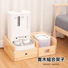 【雙子星餵食器+飲水機木架】自動餵食器木架 寵物碗架 寵物 寵物飲水機 木架 貓碗架