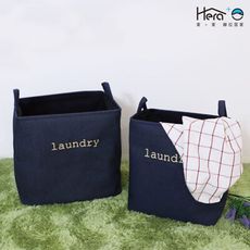 LAUNDRY牛仔收納大方筒玩具收納洗衣籃 (小)