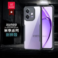 【XUNDD】軍事防摔 OPPO A3x 鏡頭全包覆 清透保護殼 手機殼(夜幕黑)