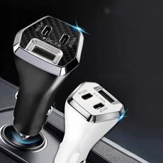 【City】50W車用充電器 Type-C/USB-A 3孔車充頭 PD+QC3.0 全協議快充