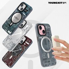 【YOUNGKIT】原創潮流 iPhone 15 6.1吋 科技系列 Magsafe磁吸防摔手機殼