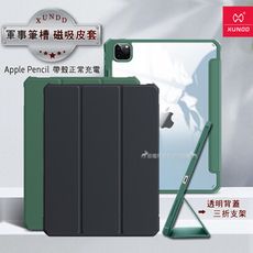 【XUNDD】軍事筆槽 iPad Pro 11吋 2021/2020/2018 休眠喚醒支架平板皮套