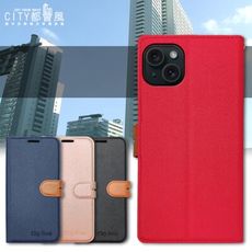 【CITY都會風】iPhone 15 Plus 6.7吋 插卡立架磁力手機皮套 有吊飾孔