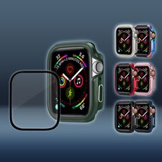 【軍盾防撞】抗衝擊Apple Watch SE/6/5/4(44mm)鋁合金保護殼+3D抗衝擊保護貼