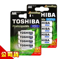 【TOSHIBA 東芝】公司貨 3號 / 4號 低自放電鎳氫充電電池 (一入4顆)