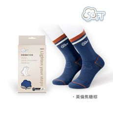 【SOFT】醫療級 輕壓襪 中筒襪 止滑襪 柔軟舒適機能襪 運動襪 瑜珈襪 英倫焦糖棕 1雙