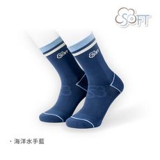 【SOFT】輕壓襪 襪子 中筒襪 止滑襪 柔軟舒適機能襪 運動襪 瑜珈襪 海洋水手藍