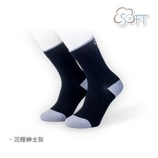 【SOFT】輕壓襪 襪子 中筒襪 止滑襪 柔軟舒適機能襪 運動襪 瑜珈襪 沉穩紳士灰