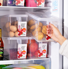 4個裝可瀝水食物收納盒食品收納保鮮盒冰箱雜糧水果蔬菜儲物盒-【3C精品閣】
