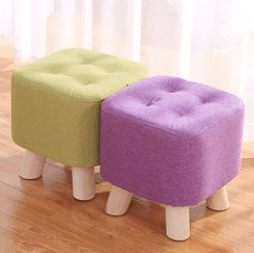 家用創意布藝換鞋凳 圓凳 小椅子 小凳子  沙發凳 實木 矮凳 茶幾凳 小板凳【3C精品閣】