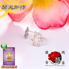 耳環【閃亮六芒星耳環】人緣 桃花 耳釘 耳墜 925銀  性感 美女 含開光 馥瑰馨盛NS0235