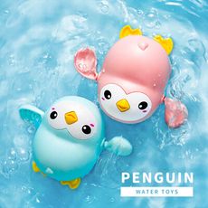 馬卡龍色企鵝游泳戲水洗澡玩具