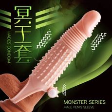 【獨愛情趣精品】冥王套 內外共震鎖精撩蒂加長狼牙套