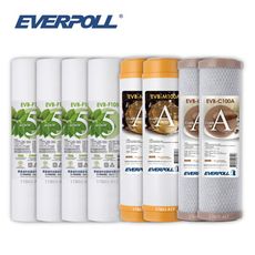 (共8入)EVERPOLL F105 5微米PP 4支 M100A樹脂2支 C100A壓縮活性碳2支