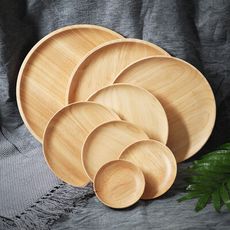 【27CM】日式原木盤 日系托盤 橡膠木托盤 木頭圓盤 原木餐盤 木頭盤 木盤 圓盤 餐盤 盤子