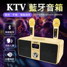 【行動KTV！消除人聲】 SD309 KTV藍牙音箱 雙人無線KTV 卡拉OK 音響喇叭 藍牙喇叭