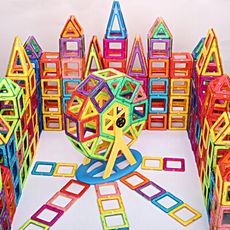【百變造型！298件】百變磁力片 益智玩具 益智磁力片 磁力片 磁鐵積木 磁力片積木 磁性積木