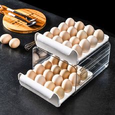 【32格大容量！抽屜設計】抽屜式雞蛋收納盒 32格雞蛋盒 雞蛋盒 透明雞蛋盒 蛋盒 收納盒 收納 蛋