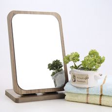 【木紋質感！折疊使用】 折疊木質化妝鏡 化妝鏡 鏡子 梳妝鏡 折疊鏡 木質化妝鏡 桌面化妝鏡 方形鏡