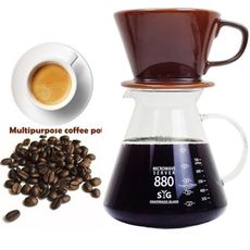 【嚴選咖啡沖泡組】大號陶瓷濾杯x1+台玻880ml咖啡壺x1-玻璃把/泡咖啡/泡茶濾杯/手沖咖啡濾