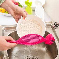 easy 日式淘米器 瀝水器 不傷手洗米器 帶檔米板 多功能攪拌棒 過濾網 洗米網 洗米棒