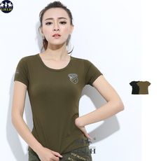 中大尺碼棉t 純棉修身t恤短袖 快速出貨 女 軍綠色
