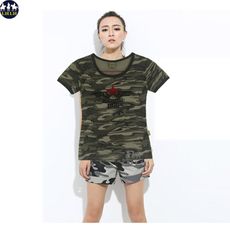 中大尺碼棉t 迷彩短袖t恤 修身 純棉 女裝 快速出貨