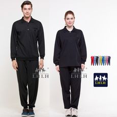 黑色套裝 運動服 休閒服 素面 長袖 Polo衫 男女