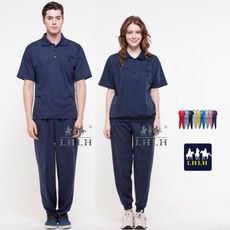 深藍色 丈青 運動服 休閒服套裝 團體服 短袖 女 男 Polo衫