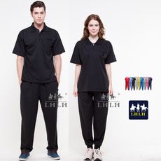 黑色衣服 素面 工作服 運動套裝 短袖 男女 Polo衫
