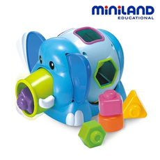 【西班牙Miniland】小象形狀配對互動組