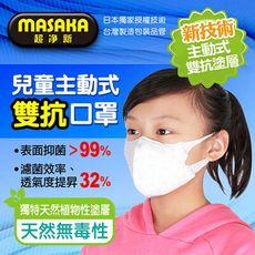 【超淨新】台灣製造 5~12歲 主動式抑菌雙抗口罩 1盒/20片 康匠代工 天然植物塗層 強力抑菌