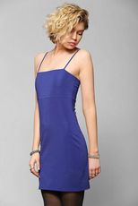 【olina】美國潮牌Urban Outfitters 微彈性細肩帶S曲線小洋裝 藍色-S  現貨