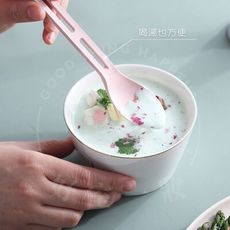 小麥餐具 環保餐具 露營餐具組 三合一 露營餐具收納 湯匙 叉子 刀叉[好室一妝 三合一餐具組-米]