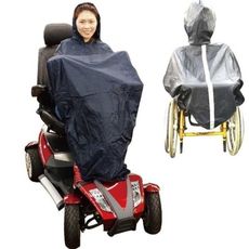 輪椅用雨衣 - 無袖設計 黑色 銀髮族 行動不便者用品 [ZHCN1733]