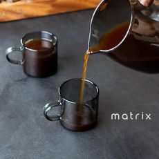 【Matrix】迷你耐熱玻璃馬克杯2入組 80ml-黛黑/手沖咖啡/分享壺/耐熱玻璃/茶杯/咖啡壺