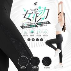 台灣製UV排汗機能壓力褲(側邊花紋)