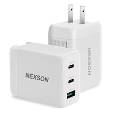 NEXSONGaN迷你65W氮化鎵PD3.0+QC3.0筆電平板手機共用2C1A快充充電器-白色