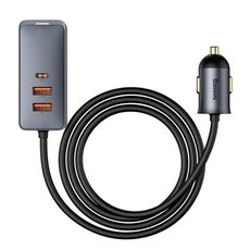 BASEUS 倍思 120W倍享帶線四孔快充車用充電器2Type-C+2USB-A