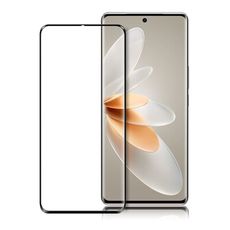 Xmart for vivo v27 5G 邊膠3D滿版曲面玻璃-黑色