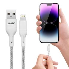 (3入)HANG R18高密編織iPhone Lightning USB 3.4A快充充電線25cm