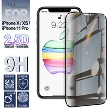 NISDA for iPhone X / XS 霧面防窺2.5D滿版玻璃保護貼-黑