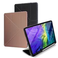 Xmart for 2020 iPad Pro 12.9吋 清新簡約超薄Y折帶筆槽皮套