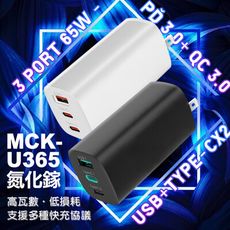 SHOWHAN 65W 三孔 氮化鎵快充充電器MCK-U365