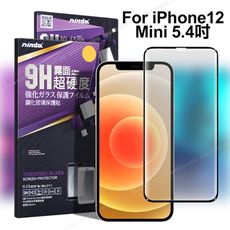 NISDA for iPhone 12 Mini 5.4吋 滿版霧面鋼化玻璃保護貼-黑色