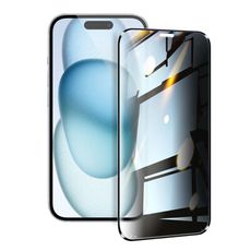 NISDA for iPhone 15 6.1吋 防窺2.5D滿版玻璃保護貼-黑