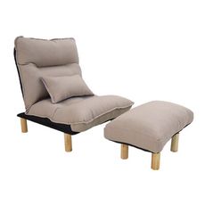 杜克簡約風多功能單人沙發床+腳凳椅 單人沙發+腳凳 沙發床 休閒椅(2色可選)