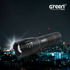 【GREENON】超強光變焦LED手電筒(GSL-600) 電池式 伸縮變焦 五檔燈光 高亮度