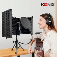 【KONIX 科尼斯樂器】便攜可折疊式隔音罩(五門款) 降噪吸音 居家錄音室 直播 Podcast
